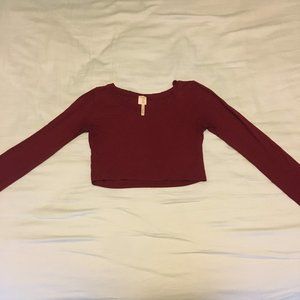 Red long sleeve crop top